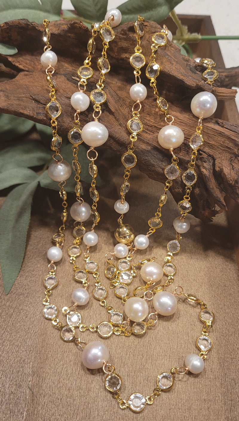 Long Strand Pearls, Faux Pearl Necklace, 60 pearl necklace