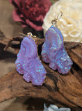 Ultra Violet AB Blue Drusy Earrings