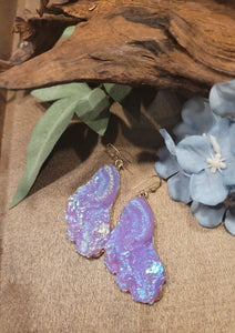 Ultra Violet AB Blue Drusy Earrings