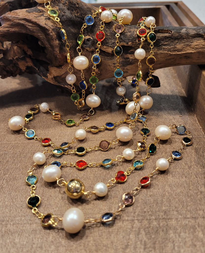 chanel pearl crystal necklace vintage