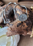 Sparkling Silver and Gold Adjustable Drusy Bracelets