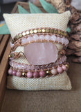 Rose Quartz Natural Stone Wrap Bracelet