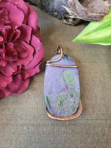Long Oval Stitchtite Natural Stone Pendant