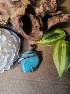 Natural Blue Russian Amazonite Stone Pendant