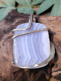 Blue Lace Agate Natural Stone Pendant
