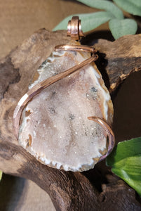 Pink & Brown Brazilian Druzy Agate Geode Natural Stone Pendant