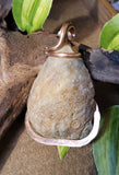 Pink & Brown Brazilian Druzy Agate Geode Natural Stone Pendant