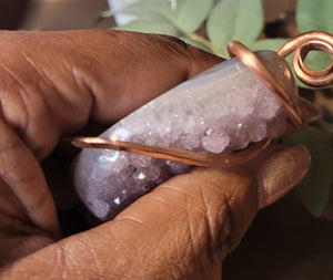 Oversized Quartz Crystal Natural Stone Pendant