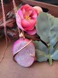 Large Pink Druzy Agate Natural Stone Pendant