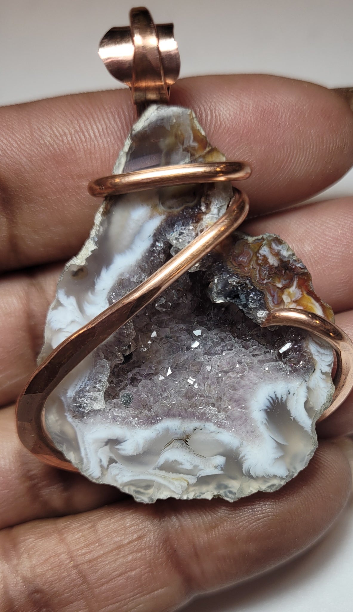 Spectacular Geode Natural Stone Pendant