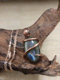 Oval Shaped Labradorite Wire Wrapped Pendant - Medium #3