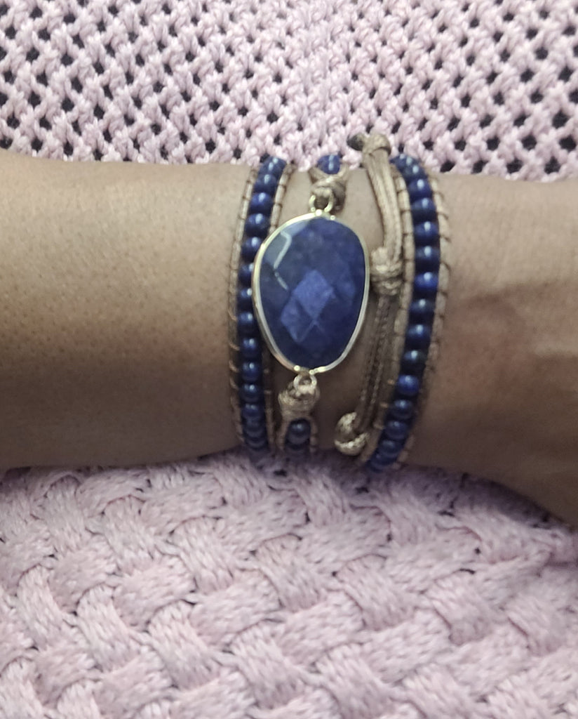 Lapis Lazuli Blue Stone of The Throne Women's Natural Stone Bead Stretch  Christian Bracelet – hints for prayerful... pause