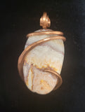 Utah Wildfire Opal Pendant Necklace, Handmade Copper Wire Wrap, Oval Shape Natural Stone, Unisex Jewelry