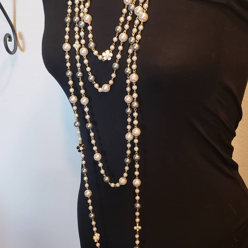 1928 Jewelry Classic 3 Strand Faux Pearl Necklace 16