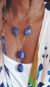 Lapis Lazuli Y Style Necklace
