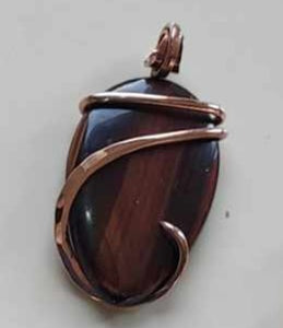 Red Tigers Eye Natural Stone Pendant