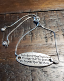Women's Empowerment Inspirational Quote adjustable Slide Clasp Bracelet