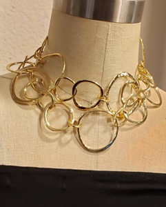 Long Chain Link Designer Necklace - Gold and Silver