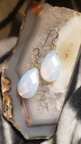 Simple Faceted Opalite Dangle Drop Earrings
