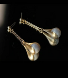Long Drop Pearl Earrings, Bridal Party Earrings