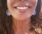 Chunky Rectangle Shape Faceted Opalite earrings