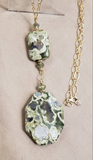 Rhyolite Natural Stone Necklace, Rainforest Jasper Necklace